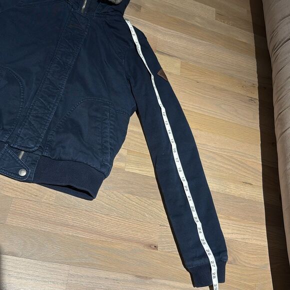 Hollister Heritage Collection Vintage Style Heavyweight Hooded Bomber Jacket Sm - Picture 11 of 13